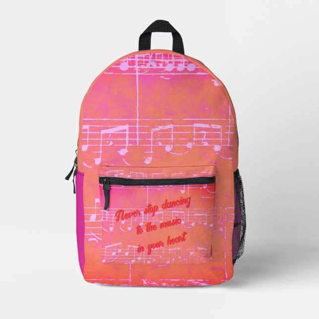 Musikalische Schritte - Mango Tango_Pink-Rucksack Bedruckter Rucksack (Vorderseite)