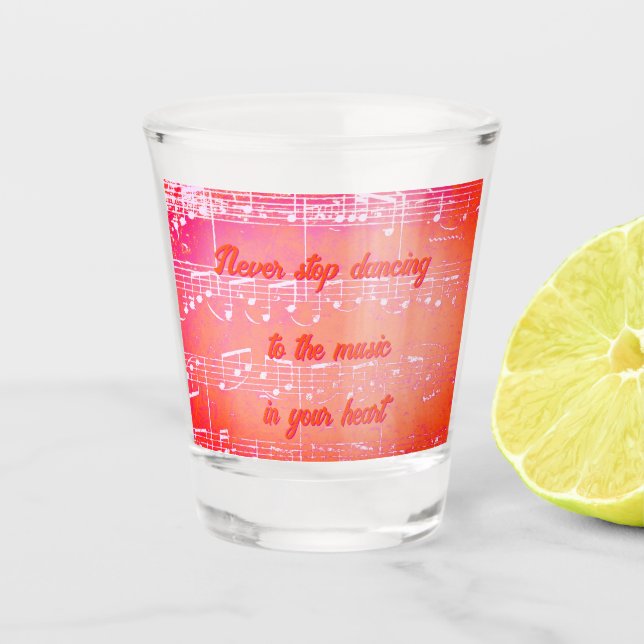 Musikalische Schritte - Mango Tango Shot glass Schnapsglas (Vorderseite)