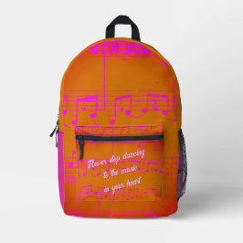 Musikalische Schritte - Samba_pink-Rucksack Bedruckter Rucksack