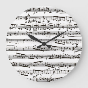 Musikalische Schwarzweiss-Anmerkungen Große Wanduhr