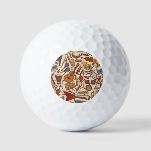 Musikalische Sketch: farbenfroh Vintag nahtlos. Golfball