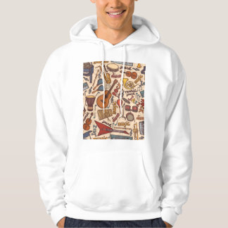 Musikalische Sketch: farbenfroh Vintag nahtlos. Hoodie