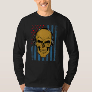 Musikalische Skull Kopfhörer Haus Tecno Party Mix  T-Shirt