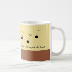 Musikalische Sprüche Schlüssel zum Herzen Tasse