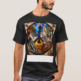 Musikalische Symbole in einem festgehaltenen Glasf T-Shirt