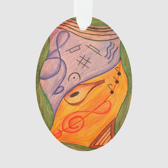 Musikalische Symbole Weihnachtsschläfer Ornament (Vorderseite)