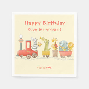 Musikalische Tier Zug Geburtstag Serviette