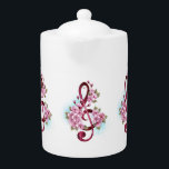 Musikalische Tischtennisnotizen mit Sakura-Blume<br><div class="desc">Rosafarbene Treppenspalte mit zarten,  detailreichen rosa Blüten der japanischen Kirsche vor weißem Hintergrund mit hellblauer Farbe übermalt. Blühende rosa Sakura.</div>