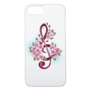 Musikalische Tischtennisnotizen mit Sakura-Blume Case-Mate iPhone Hülle