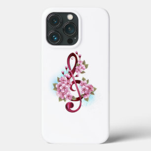 Musikalische Tischtennisnotizen mit Sakura-Blume Case-Mate iPhone Hülle
