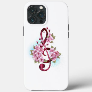 Musikalische Tischtennisnotizen mit Sakura-Blume Case-Mate iPhone Hülle