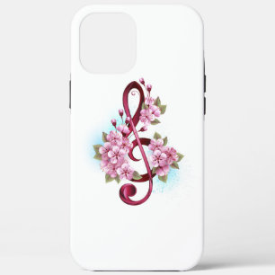 Musikalische Tischtennisnotizen mit Sakura-Blume Case-Mate iPhone Hülle