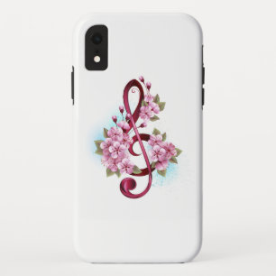 Musikalische Tischtennisnotizen mit Sakura-Blume Case-Mate iPhone Hülle