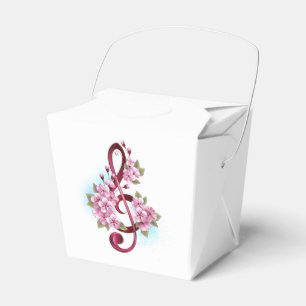 Musikalische Tischtennisnotizen mit Sakura-Blume Geschenkschachtel