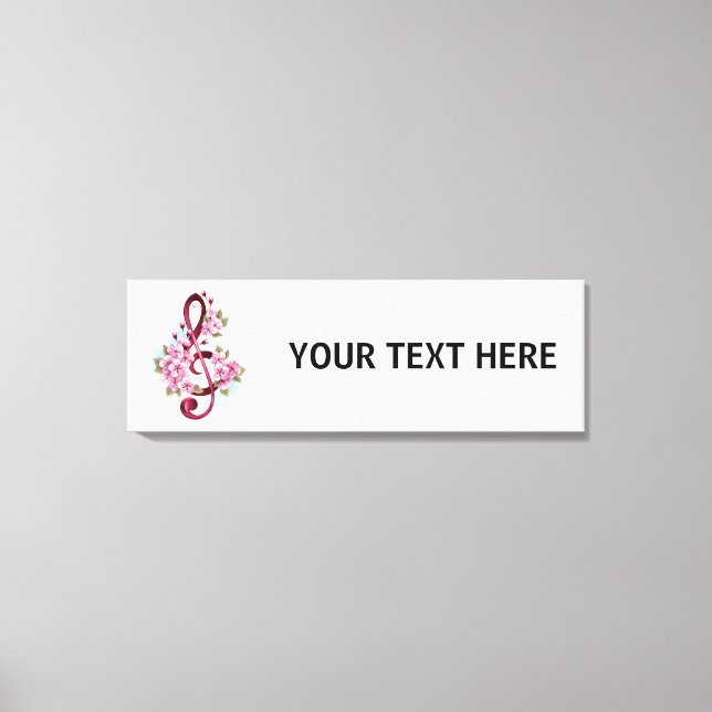 Musikalische Tischtennisnotizen mit Sakura-Blume Leinwanddruck (Vorderseite)