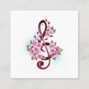 Musikalische Tischtennisnotizen mit Sakura-Blume Rabattkarte