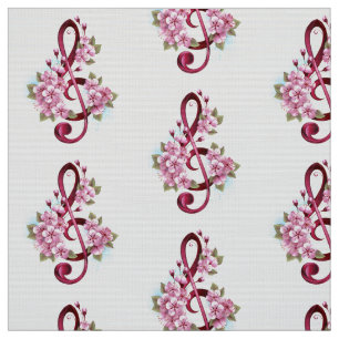 Musikalische Tischtennisnotizen mit Sakura-Blume Stoff