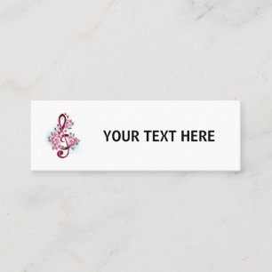 Musikalische Tischtennisnotizen mit Sakura-Blume Telefonnummerkarte