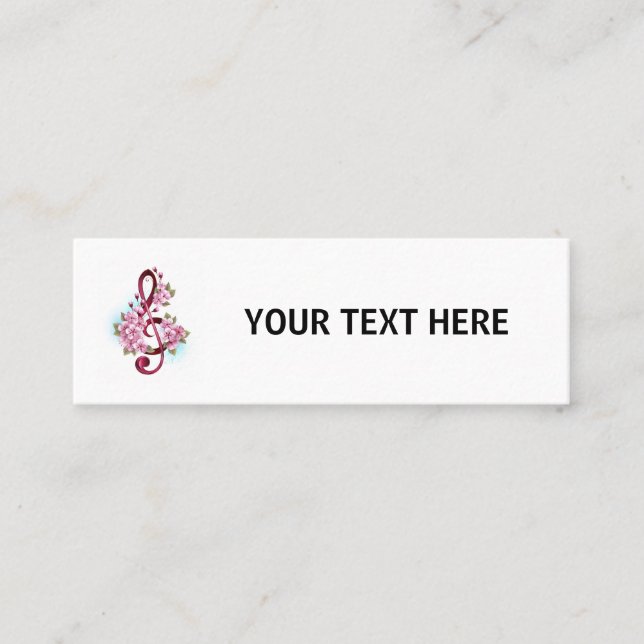 Musikalische Tischtennisnotizen mit Sakura-Blume Telefonnummerkarte (Vorderseite)