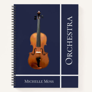 Musikalische Violine Custom Blue Notizbuch