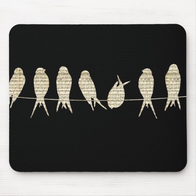 Musikalische Vögel Mousepad (Vorne)