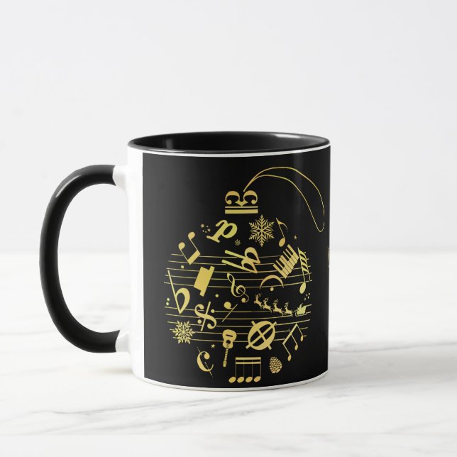 Musikalische Weihnachtsbaubles Tasse (Links)
