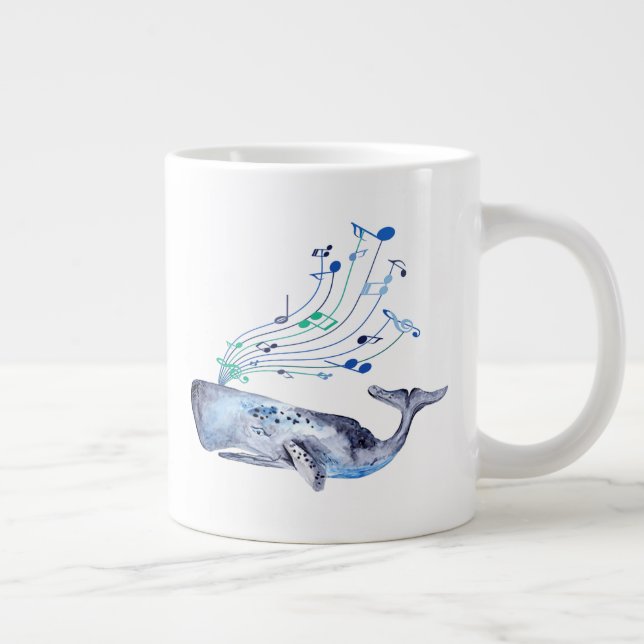 Musikalischer Blauwal Jumbo-Tasse (Rechts)