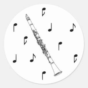 Musikalischer Clarinet Runder Aufkleber