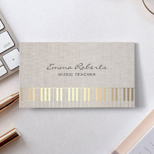 Musikalischer Dozent Goldener Piano Paradies für M Visitenkarte