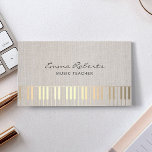 Musikalischer Dozent Goldener Piano Paradies für M Visitenkarte<br><div class="desc">Musiklehrer Elegant Linen Gold Piano Schlüssel Musical Business Card.</div>