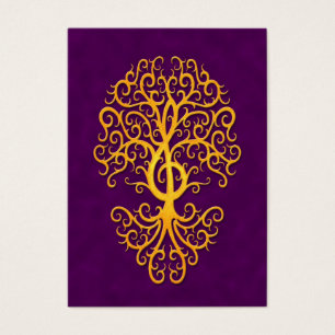 Musikalischer dreifacher Clef-Baum-goldenes Lila