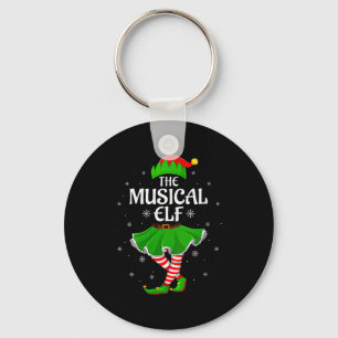Musikalischer Elf-Weihnachten-Familien-Mädchen-Fra Schlüsselanhänger