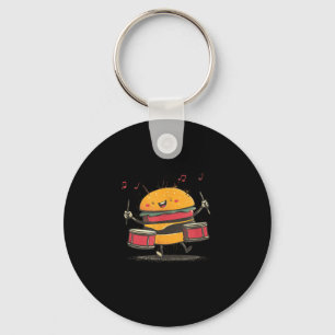 Musikalischer Hamburger mit Trommeln für Burger-Li Schlüsselanhänger