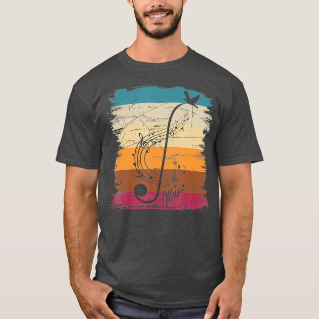 Musikalischer Komponist Musiknoten Musiker Retro C T-Shirt (Vorderseite)