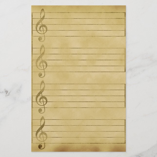 Musikalischer Personaldreifacher Briefpapier (Vorderseite)