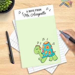 Musikalischer Turtle Music Teacher maßgeschneidert Post-it Klebezettel