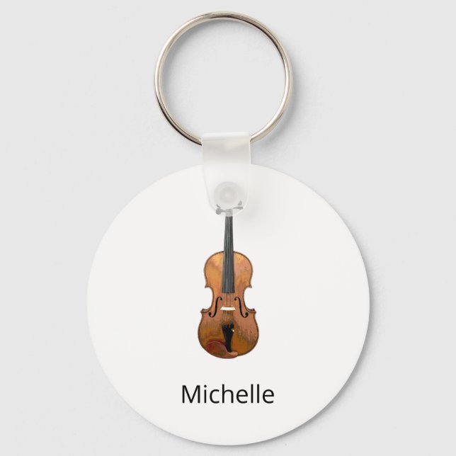 Musikalischer Violin Personalisierter Schlüsselanh Schlüsselanhänger (Vorderseite)