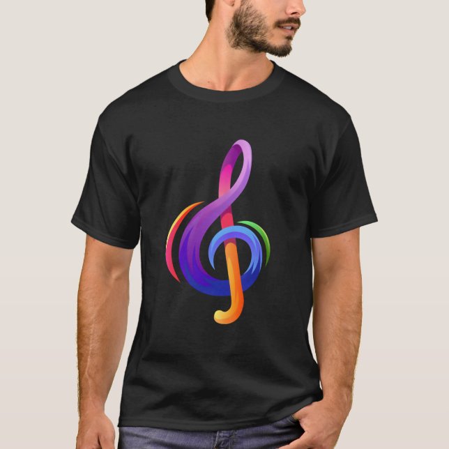 Musikalischer Violinschlüssel Noten G-Schlüssel T-Shirt (Vorderseite)