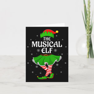 Musikalischer Weihnachtselfen-Frauen-Weihnachtsfam Karte