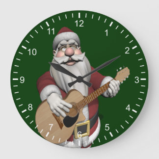 Musikalischer Weihnachtsmann, der Weihnachtslieder Große Wanduhr