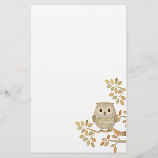 Musikalisches Baum-Eulen-Briefpapier Briefpapier