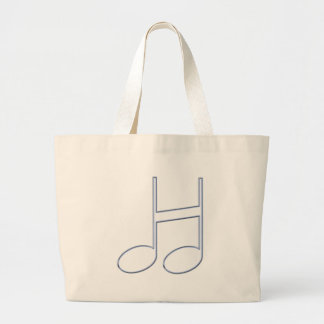 Musikalisches Buchstabe H – Minimale Notentasche Jumbo Stoffbeutel