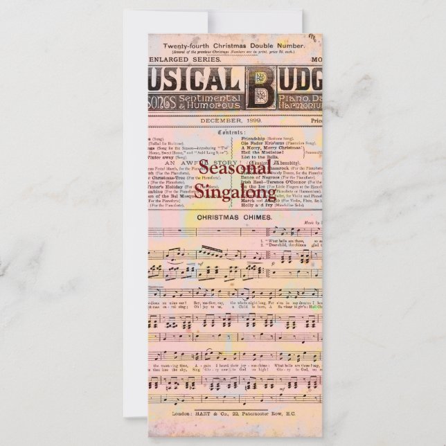 Musikalisches Budget-Weihnachten Einladung (Vorderseite)