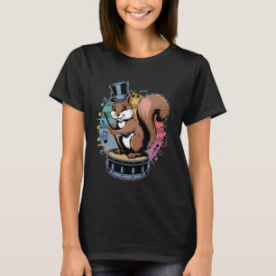 Musikalisches Eichhörnchen Drummer Fun Woodland Mu T-Shirt