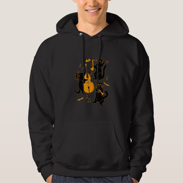Musikalisches Halloween Cat Spooky Match 1 High Og Hoodie (Vorderseite)