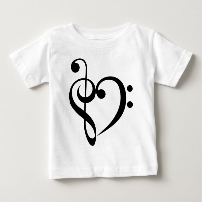 Musikalisches Herz Baby T-shirt (Vorderseite)