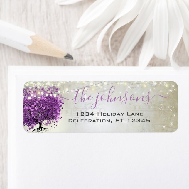 Musikalisches Herz-Leafed Tree Plum Rücksendeadres (Insitu)