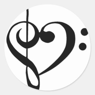 Musikalisches Herz Runder Aufkleber