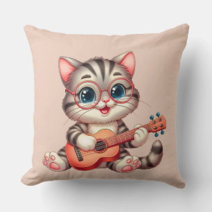 Musikalisches Katzen-Witziges-Clipart-Wurfkissen f Kissen