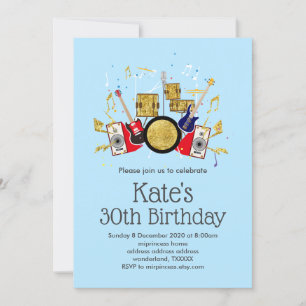 musikalisches Party Gitarre Drum Set musikalisch Einladung